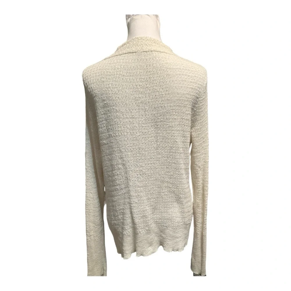 Free People Mock Neck Linen Blend Top Size L
